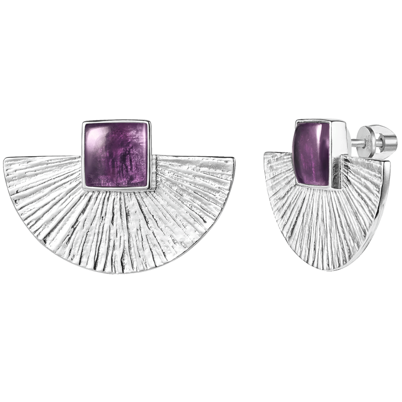 Серьги Равновесие с аметистом