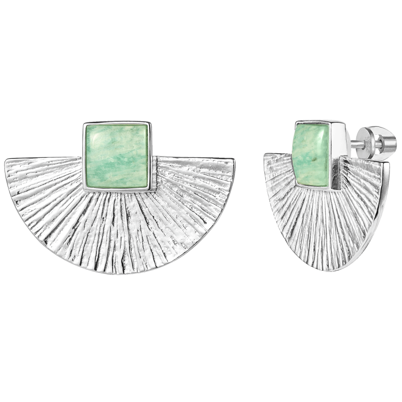 Серьги Равновесие с амазонитом