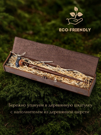 Заколка - шпилька с лабрадором (лабрадоритом) фигурный