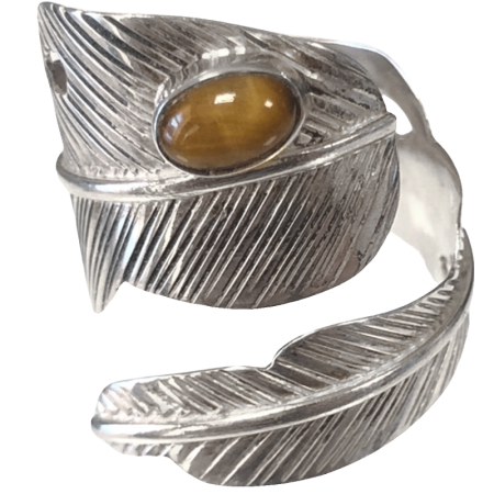 Кольцо Перо с тигровым глазом