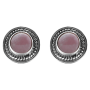 Серьги гвоздики «Этно» с розовым кварцем