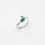 Серебряное кольцо на ногу с зеленым ониксом