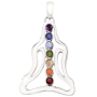 Кулон 7 чакр с натуральными камнями Медитация из серебра