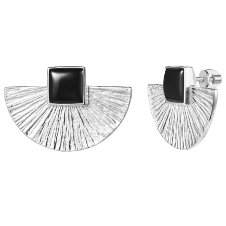 Серьги Равновесие с черным ониксом