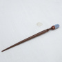 Деревянная заколка - шпилька с голубым агатом