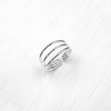 Серебряное кольцо на ногу "Тройное"