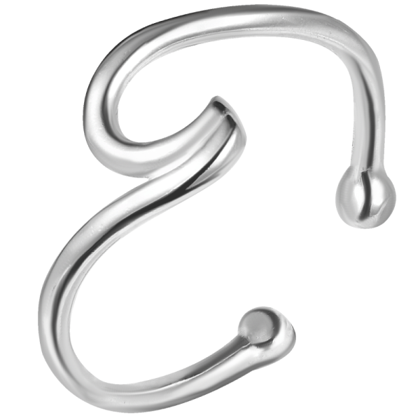 Серебряное кольцо на ногу "Волна"