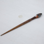 Деревянная заколка - шпилька с гелиотропом (кровавой яшмой)