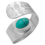 Кольцо чеканное «Фольга» с бирюзой