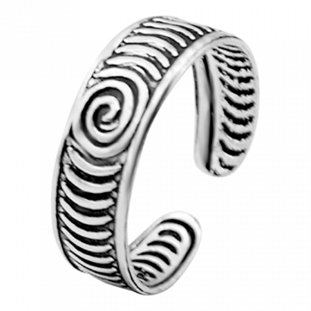 Серебряное кольцо на ногу "Круги на воде"