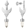 Моносерьга-джекет трансформер Луна с горным хрусталем