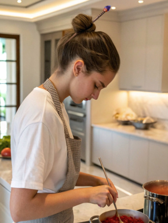 Деревянная заколка - шпилька с аметистом груша