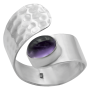 Кольцо чеканное «Фольга» с аметистом