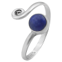 Серебряное кольцо на ногу с лазуритом